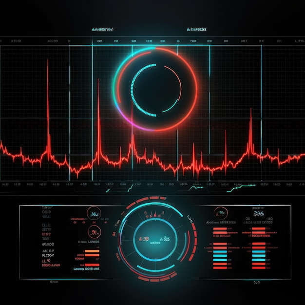 Résumé de l'éclat futuriste dans le concept d'interface cyber tête haute virtuelle Fond innovation futuriste du néon en arrière-plan IA générative