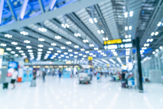 Résumé flou intérieur du terminal de l'aéroport