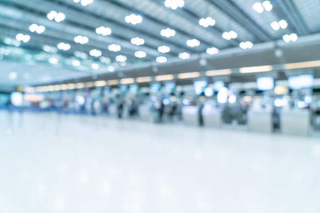 Résumé flou intérieur du terminal de l'aéroport