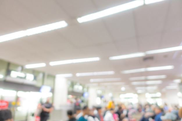 Résumé flou passager à l&#39;aéroport