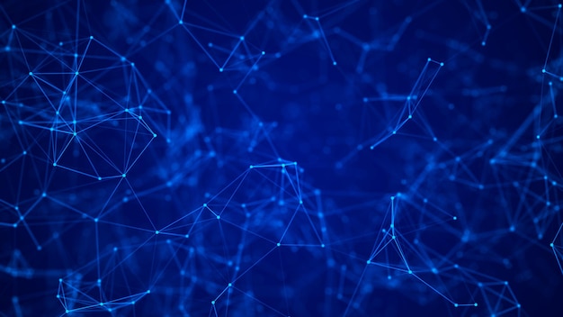 Résumé fond bleu numérique Effet plexus Structure de connexion réseau Rendu 3D