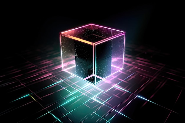 Photo résumé de fond de cube laser