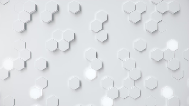 Résumé hexagonal géométrique blanc