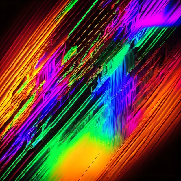 Résumé historique de l'art génératif de lumière led de couleur néon par AI