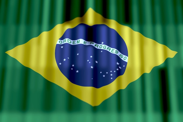 Photo résumé historique du drapeau du brésil sur une surface horizontale
