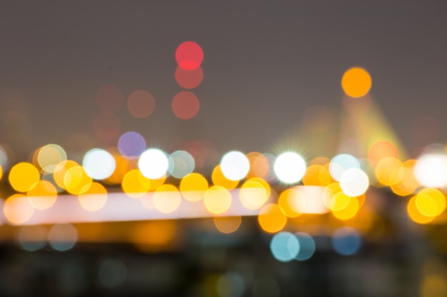 Photo résumé historique de la lumière de bokeh à la nuit de la ville