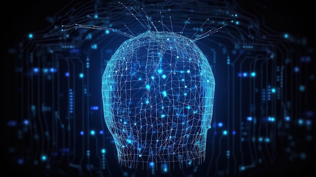 Résumé Intelligence artificielle Technologie web background Illustration de concept virtuel