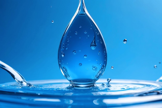 Résumé Journée mondiale de l'eau avec la chute de close-up de boule de cristal avec réflexion de verre Arrière-plan