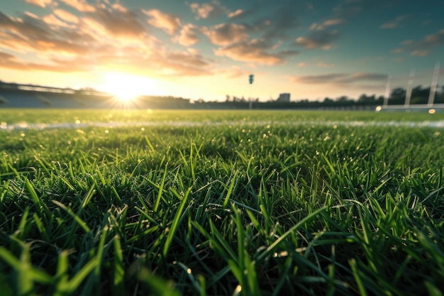 Photo résumé paysage du stade avec de l'herbe