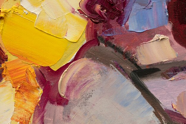 Résumé de la peinture à l'huile Gros plan de la peinture Fond de peinture abstraite colorée