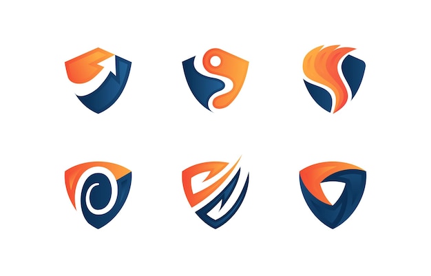 Résumé Set de boucliers à logo brillant