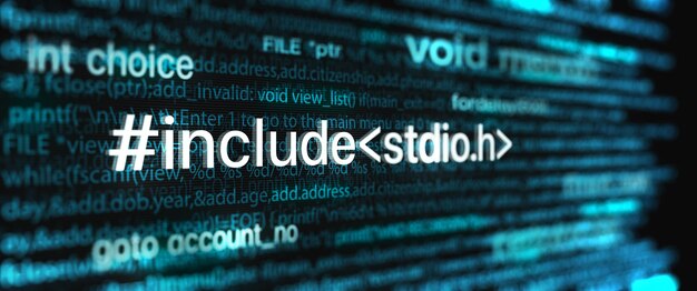 Résumé Technologie moderne du développeur d'écran de code de programmation Langage de programmation C du script informatique et arrière-plan technologique du logiciel