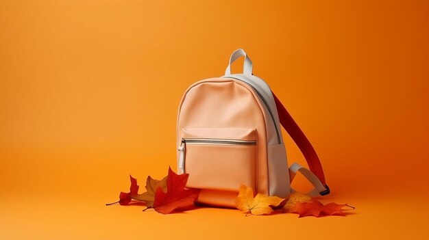 Retour à l'arrière-plan de l'école avec sac d'école Illustration AI GenerativexA