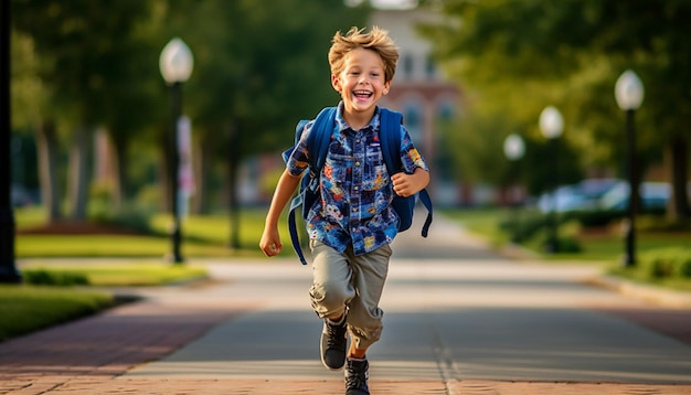 Retour à l'école concept éducatif joyeux et heureux