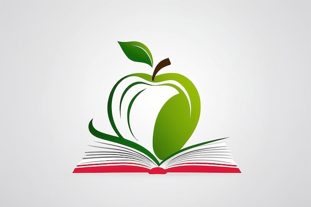 Retour à l'école éducation étude logo pomme symbole du livre de soins aux étudiants