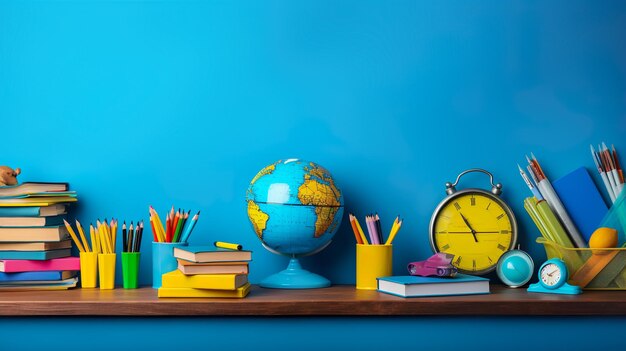 Retour à l'école podium fond 3D fond vide fond piédestal affichage de produit