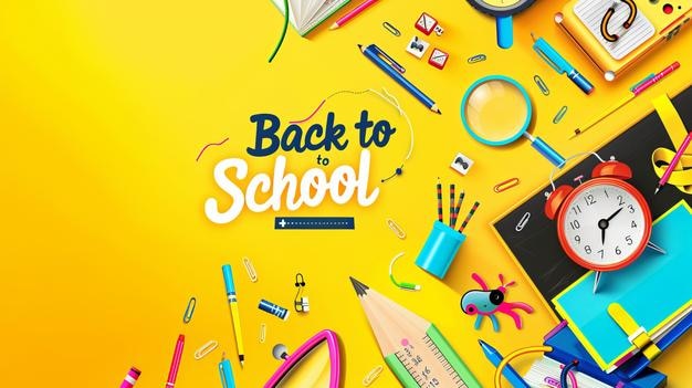Retour à l'école Rocket fait de crayons et de livres ouverts
