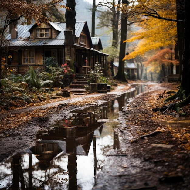 Retraite d'automne rustique Photo du paysage d'automme