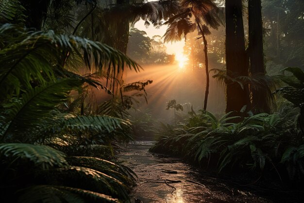 Photo une retraite dans la forêt côtière une évasion tranquille