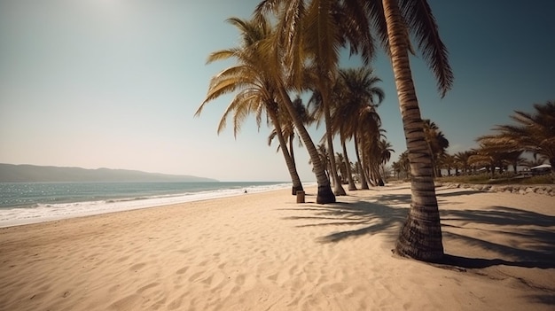 Une retraite d'heure d'or avec du sable et des arbres