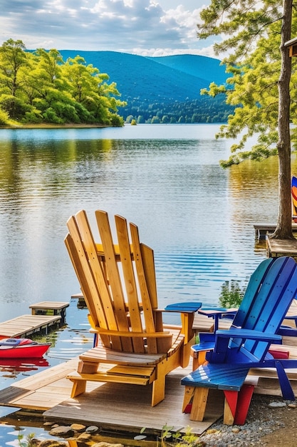 Une retraite tranquille au bord de l'eau au milieu d'une nature sereine