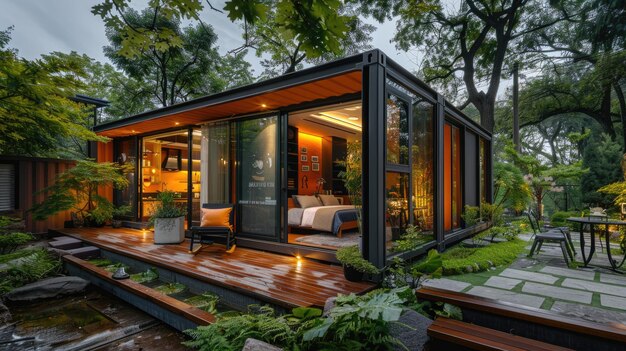 Une retraite tranquille dans la forêt une maison confortable et accueillante nichée dans les bois tranquilles une évasion parfaite