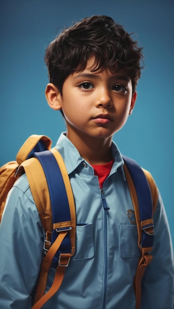 Photo retrato d'un estudiante latino en uniforme escolar