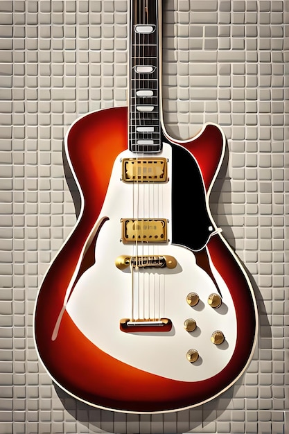 Retro and classics Guitar poster guitare électrique corps creux