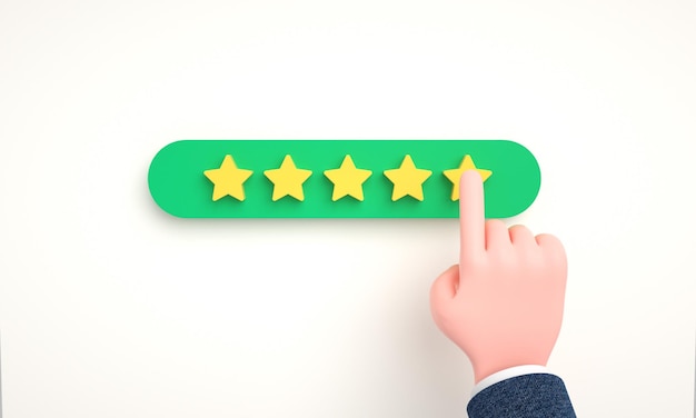 Rétroaction d'examen de la main du client 5 étoiles 3d pour une rétroaction positive