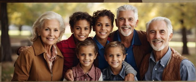 Photo une réunion de famille qui capture le lien intemporel entre les générations.