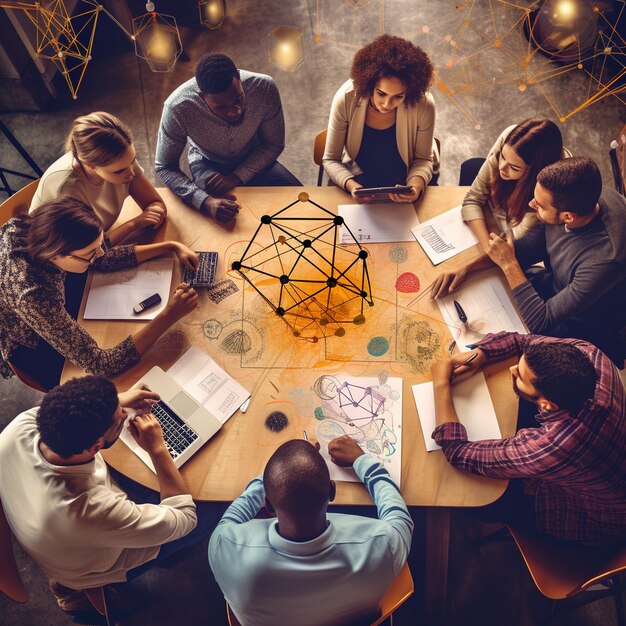 Photo une réunion de groupe au travail