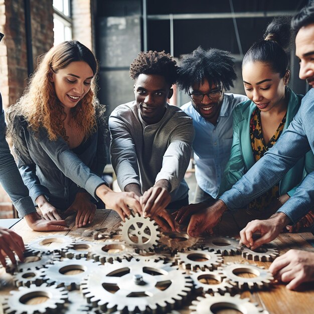 Photo une réunion de groupe au travail