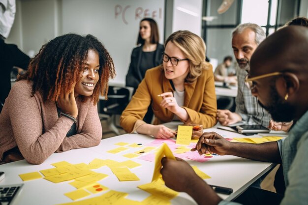 Photo une réunion de groupe au travail