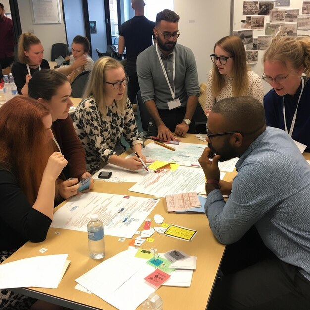 Photo une réunion de groupe au travail