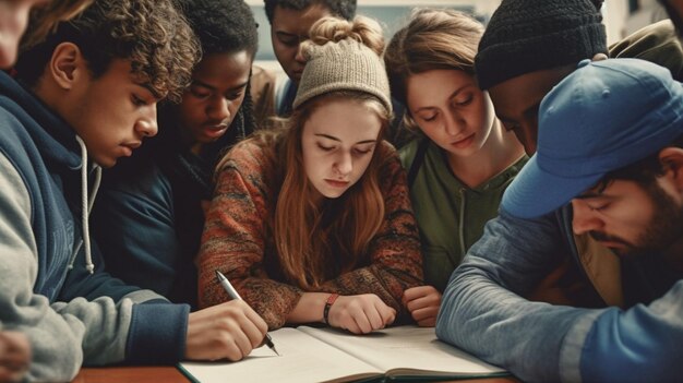 Photo une réunion de groupe au travail