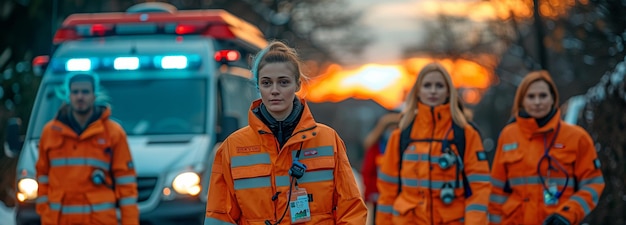 Réussissant à sauver des vies sur les lieux de l'accident, l'équipe d'urgence médicale de la voiture mobile des ambulanciers démontre une collaboration enthousiaste.