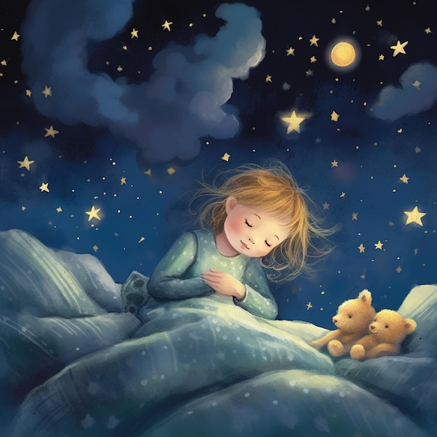 rêve nocturne d'un enfant illustration