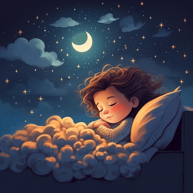 rêve nocturne d'un enfant illustration