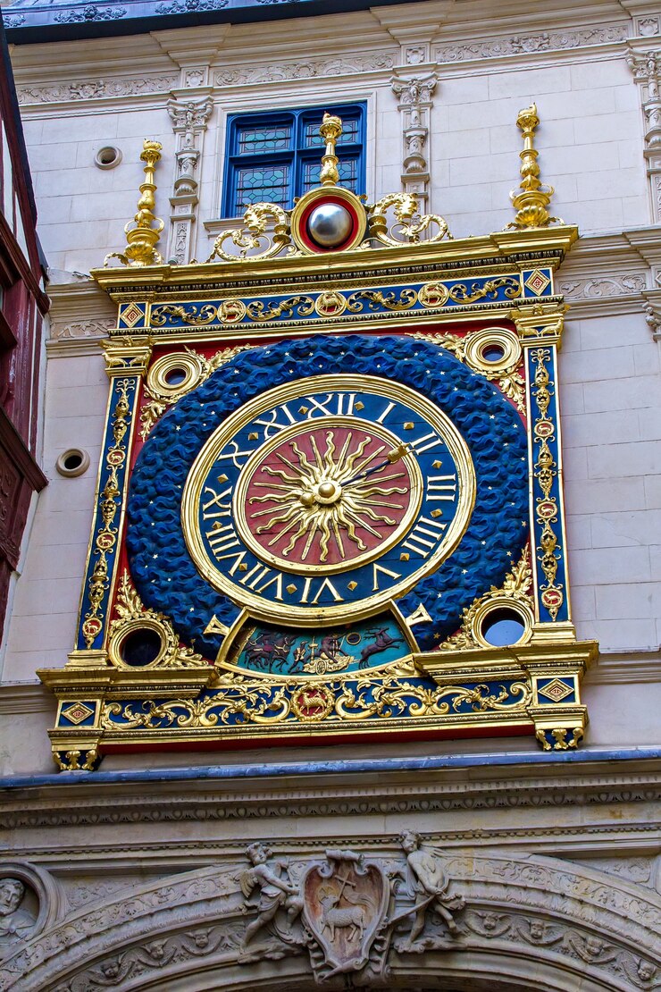 Photo réveil dans la rue du gros-horloge, rouen, haute-normandie, france