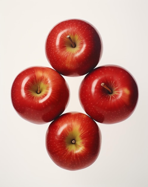 Photo révéler la maîtrise artistique de la tranche un coup d'œil à l'intérieur des pommes rouges quadruples
