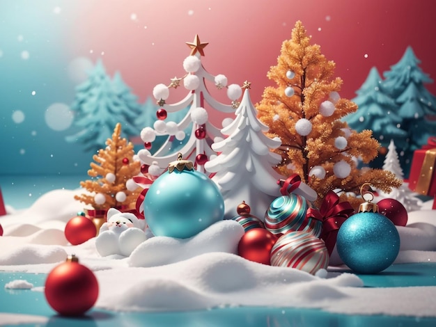 Rêves d'hiver une composition festive de Noël abstraite fantastique