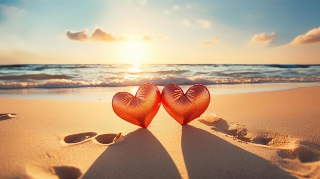 Photo rêves de mariage une connexion sincère sur une plage de sable parfaite pour la saint-valentin et les concepts de mariage