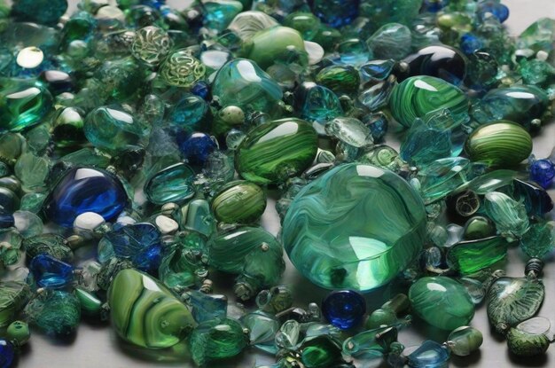 Les rêves de verre vert et bleu de l'harmonie polie