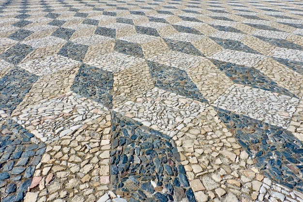 Revêtement de sol en pierre à l'extérieur sur la place du centre-ville d'Elvas Alto Alentejo Portugal