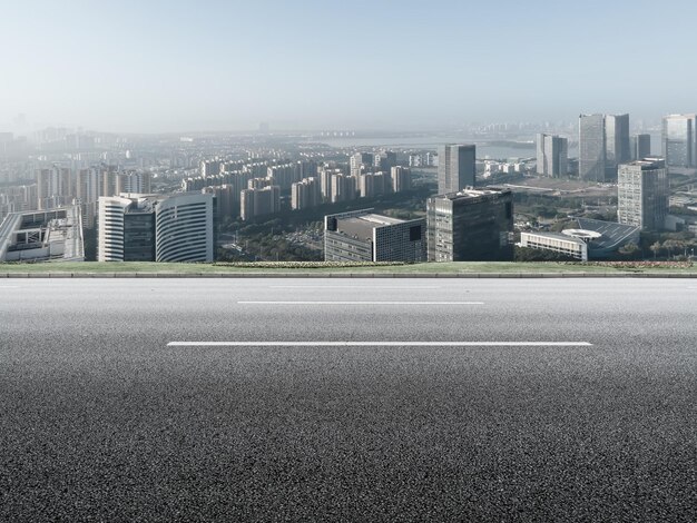 Revêtements routiers et bâtiments du quartier financier