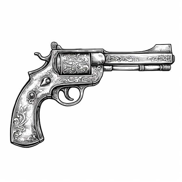 Revolver Antique Illustration Vectorielle Libre Par Vecteurs Dans Le Style