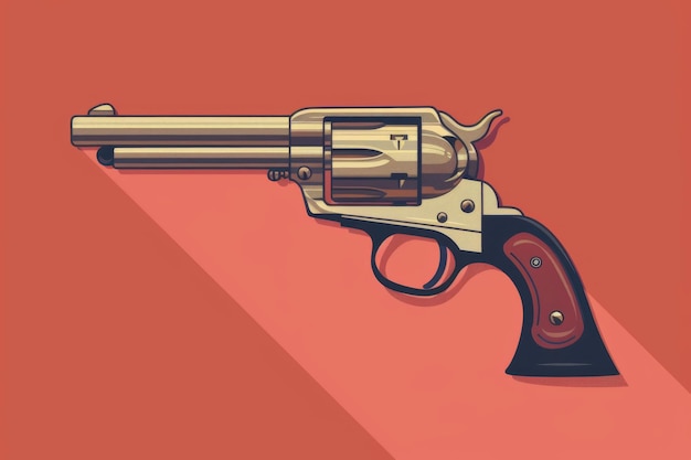 Le revolver vintage est une icône de l'Ouest sauvage, un fusil de main, une arme rétro, un canon de cow-boy.