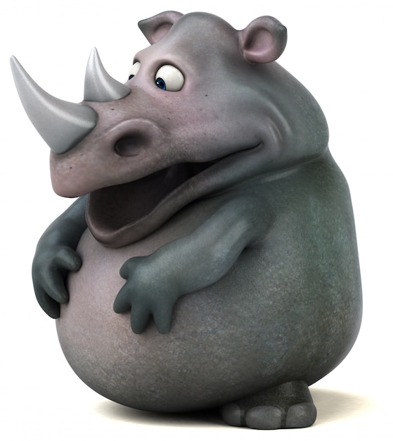 Rhinocéros amusant - Illustration 3D