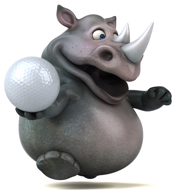 Rhinocéros amusant - Illustration 3D