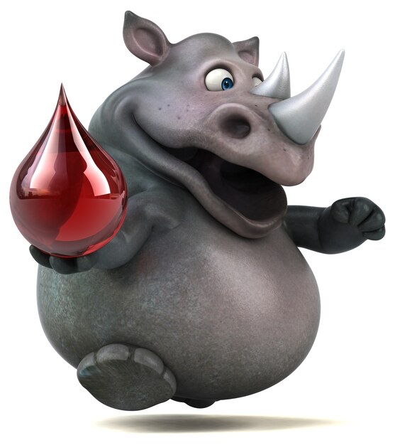 Rhinocéros amusant - Illustration 3D